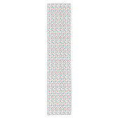 Folk Art Floral Geometric Pattern Korte Tafelloper (Voorkant)