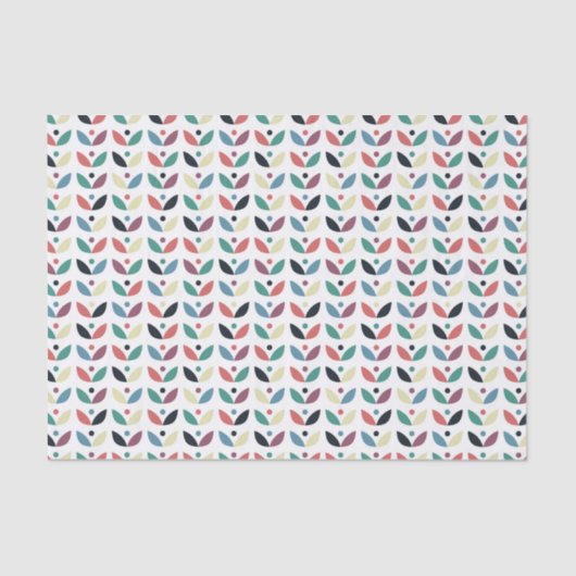 Folk Art Floral Geometric Pattern Tissuepapier (Voorkant)