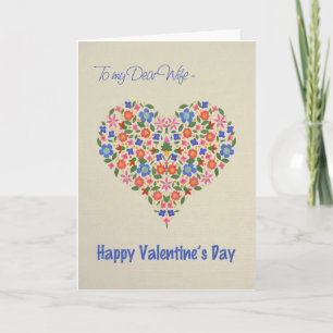 Folk Art Floral Heart Valentijns Kaart voor een vr