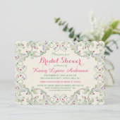 Folk Art Floral met bridal Shower-uitnodigingen Kaart (Staand voorkant)