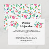 Folk Art Floral Mexican Fiesta Wedding info Informatiekaartje (Voorkant / Achterkant)