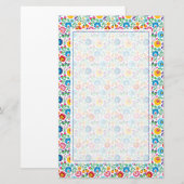 Folk Art Flower Pattern 2 Briefpapier (Voorkant / Achterkant)