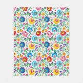 Folk Art Flower Pattern 2 Fleece Deken (Voorkant)