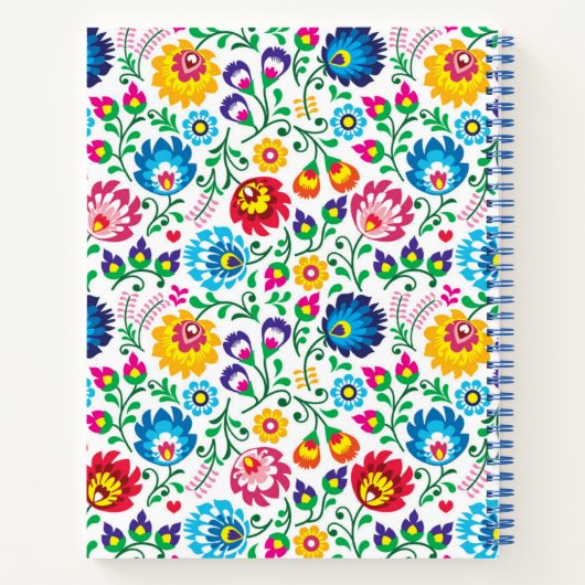 Folk Art Flower Pattern 2 Notitieboek (Achterkant)