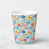 Folk Art Flower Pattern 2 Papieren Bekers (Achterkant)