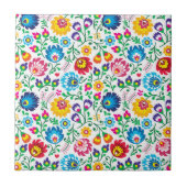 Folk Art Flower Pattern 2 Tegeltje (Voorkant)