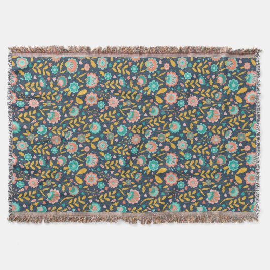 Folk Art Flower Pattern Deken (Voorkant)