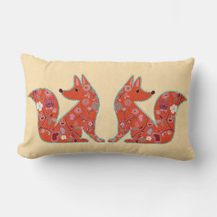 Folk Art Flower Pattern Fox Kussen