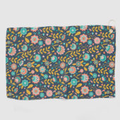Folk Art Flower Pattern Golfhanddoek (Horizontaal)