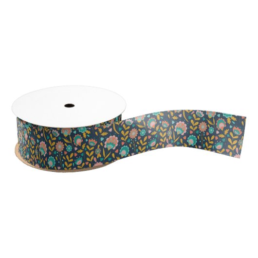 Folk Art Flower Pattern Grosgrain Lint (Spoel)