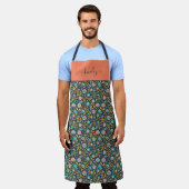 Folk Art Flower Pattern Schort (Gedragen)