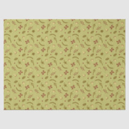 Folk Art Flowers in Green Tissuepapier