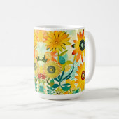  Folk Art Flowers monogram Koffiemok (Voorkant rechts)