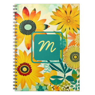  Folk Art Flowers monogram Notitieboek