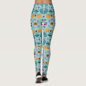  Folk Art Flowers Pattern Leggings (Achterkant)