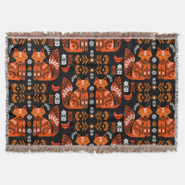 Folk Art Fox en Hen Deken