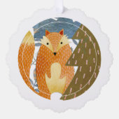 Folk Art Fox Kerstmis Ornament Kaart (Voorkant)