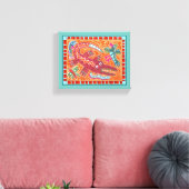Folk Art Gator Canvas Afdruk (Insitu (Woonkamer))