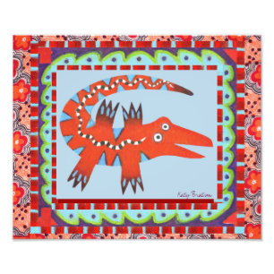 Folk Art Gator Foto Afdruk
