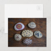 Folk Art gekleurde stenen Briefkaart (Voorkant / Achterkant)