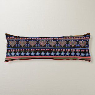 Folk Art hartlijn van Black Body Pillow Lichaamskussen