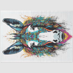 Folk Art Heldere Kleuren Donkey Decoupage Tissuepapier