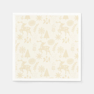 Folk Art Herten Bos Off White  Servet