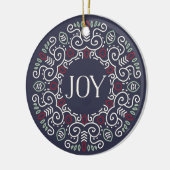 Folk Art Holiday Monogram Keramisch Ornament (Links)