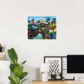 FOLK ART LAND LEEF DOOR LORI EVERETT Poster (Thuiskantoor)