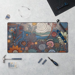Folk Art Landscape Desk Mat