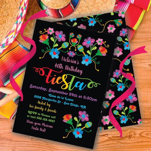 Folk Art Mexicain Fête Anniversaire Invitation
