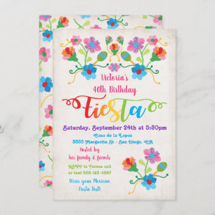 Folk Art Mexicain Fête Anniversaire Invitation