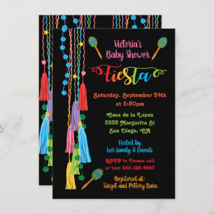 Folk Art mexicain Fiesta Baby shower Invitation