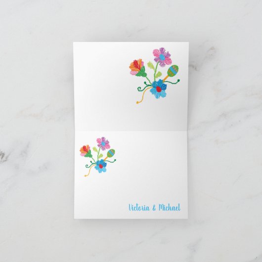 Folk Art Mexicain Fiesta merci cartes de notes (Intérieur)