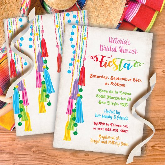 Folk Art Mexicaine Fiesta Bridal Shower Invitation