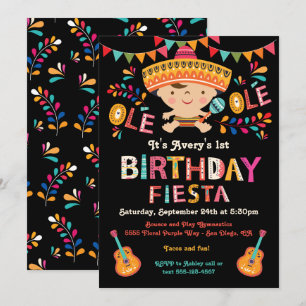 Folk Art Mexican Fiesta Birthday Party Kaart