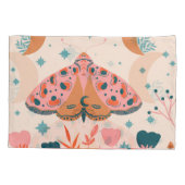 Folk Art Moths: Heldere illustratie Kussensloop (Achterkant)