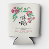 Folk art multicolor florale bruiloft blikjeskoeler (Voorkant)