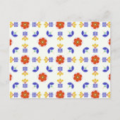 Folk Art Neon Flower Geometric Pattern Feestdagenkaart (Voorkant)