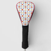 Folk Art Neon Flower Geometric Pattern Golfheadcover (Voorkant)