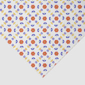 Folk Art Neon Flower Geometric Pattern Tissuepapier (Detail)