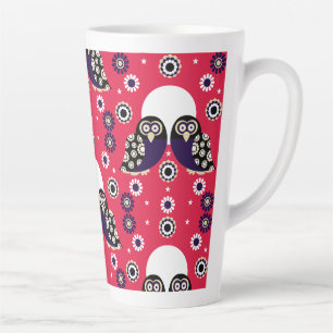 Folk Art Owl Latte Mok