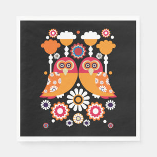 Folk Art Owl Servet