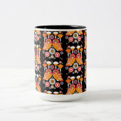 Folk Art Owl Tweekleurige Koffiemok (Center)