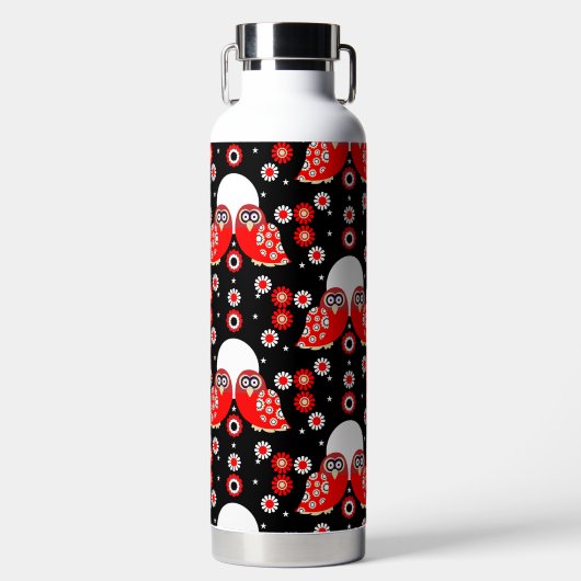 Folk Art Owl Waterfles (Voorkant)