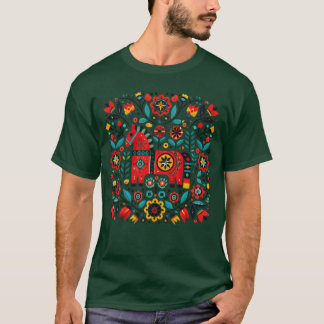 Folk Art Paard met Floral Motief meisje T-shirt