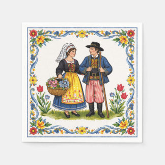 Folk Art Papieren servetten Lunchen Quimper