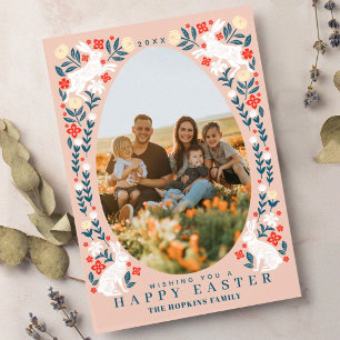 Folk Art Pasen Ei Vakantie Fotokaart