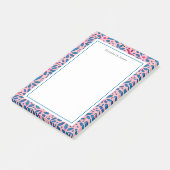 Folk Art Pink en Blue Floral Post-it® Notes (Schuin)