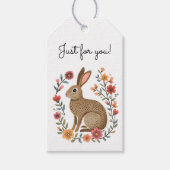 Folk Art Rabbit Any Occasion Cadeaulabel (Voorkant)